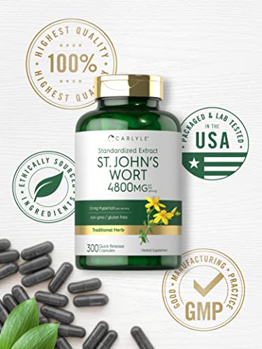 Carlyle St John's Wort Capsules 4800mg, 300 Count