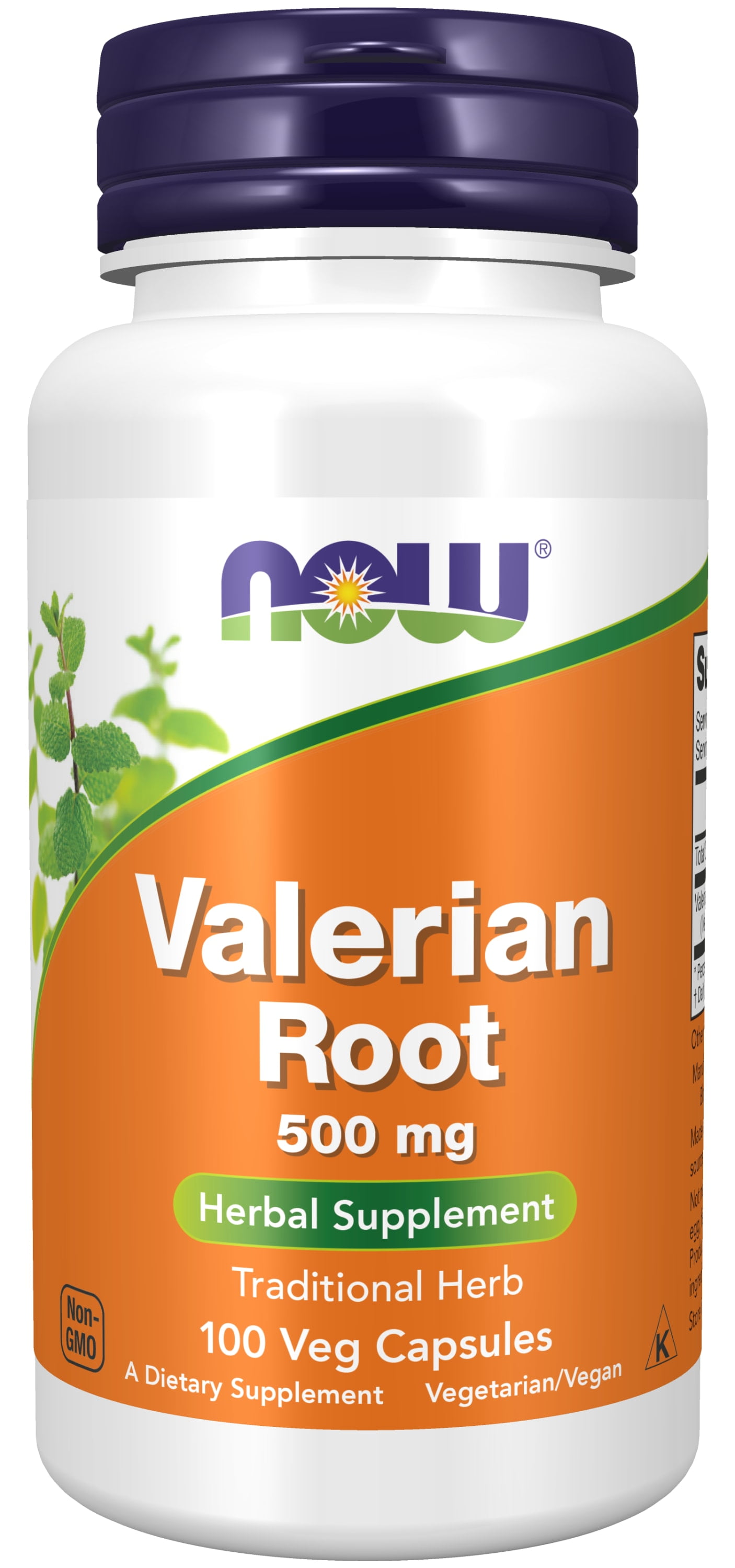 NOW Valerian Root 500 mg Herbal Supplement, 100 Veg Caps