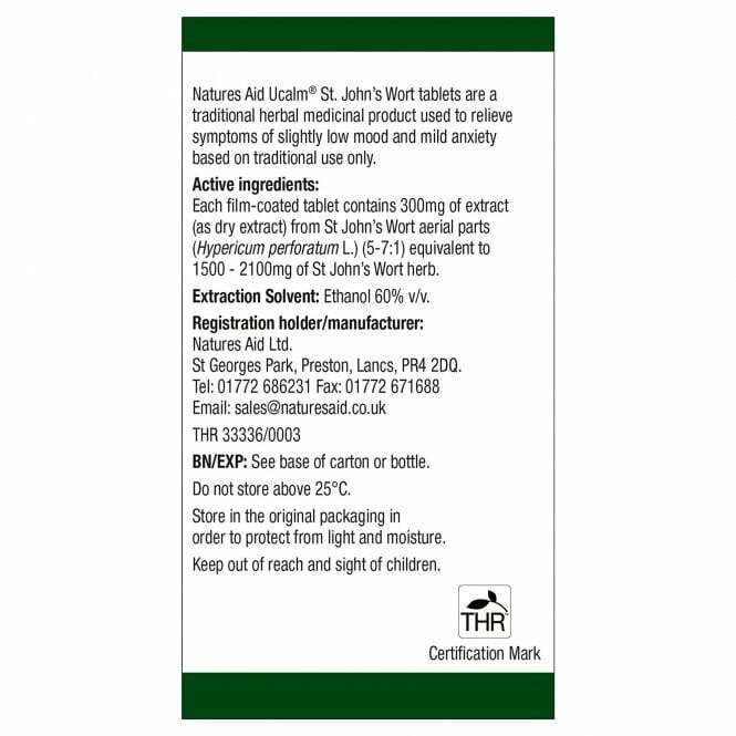 Nature's Aid Ucalm 300mg St John's Wort - 60 Tablets