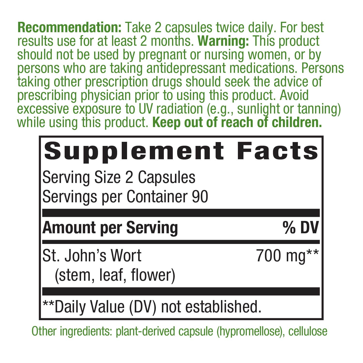 Nature's Way St. John's Wort 700 mg, 180 VCaps