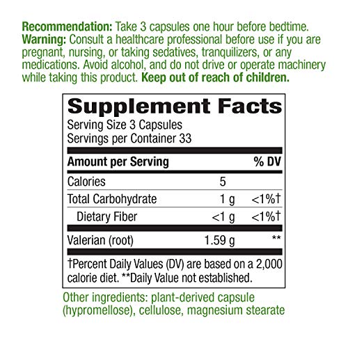 Nature's Way Valerian Root Sleep Aid, 100 Count