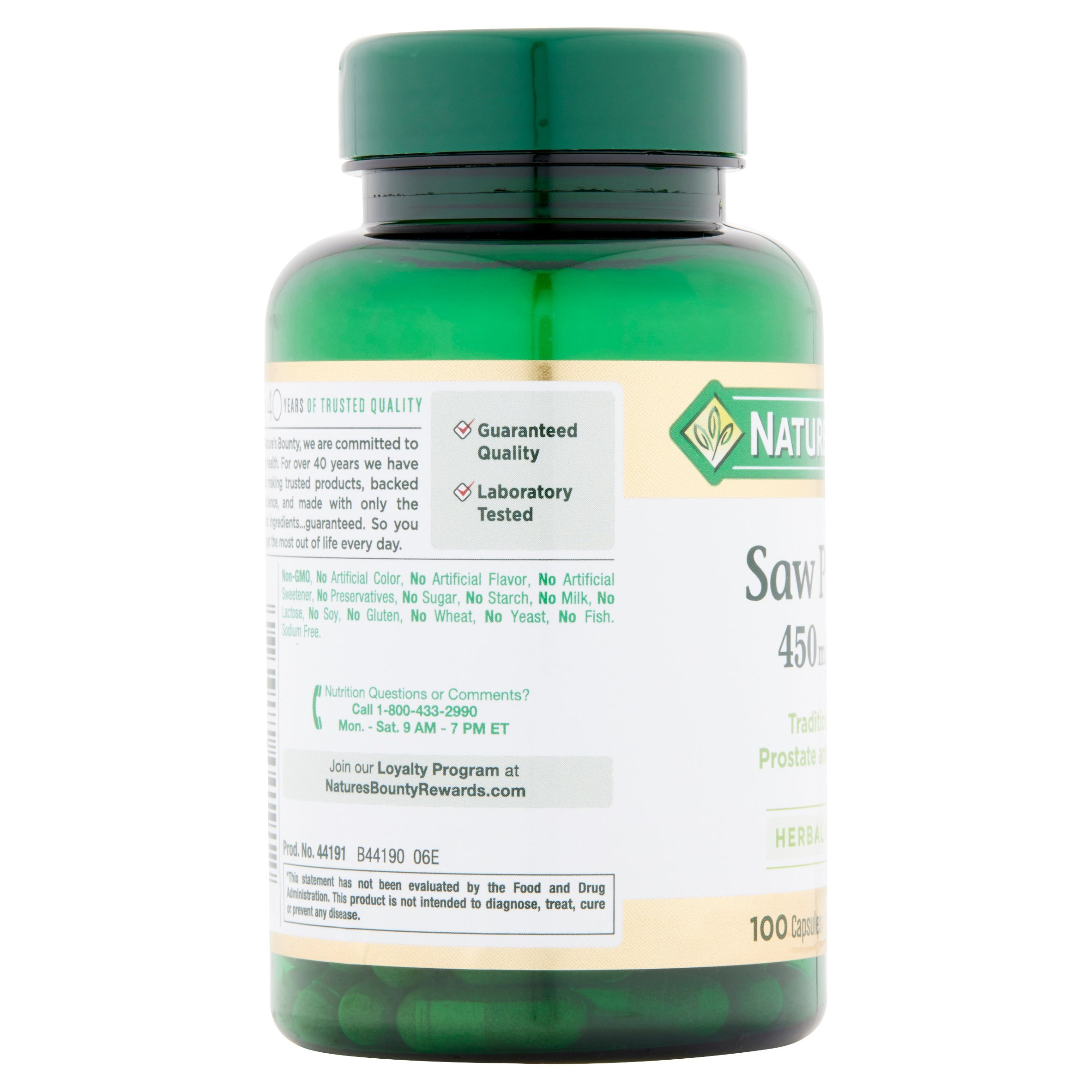 Nature's Bounty Saw Palmetto Capsules 450mg 100 Ct