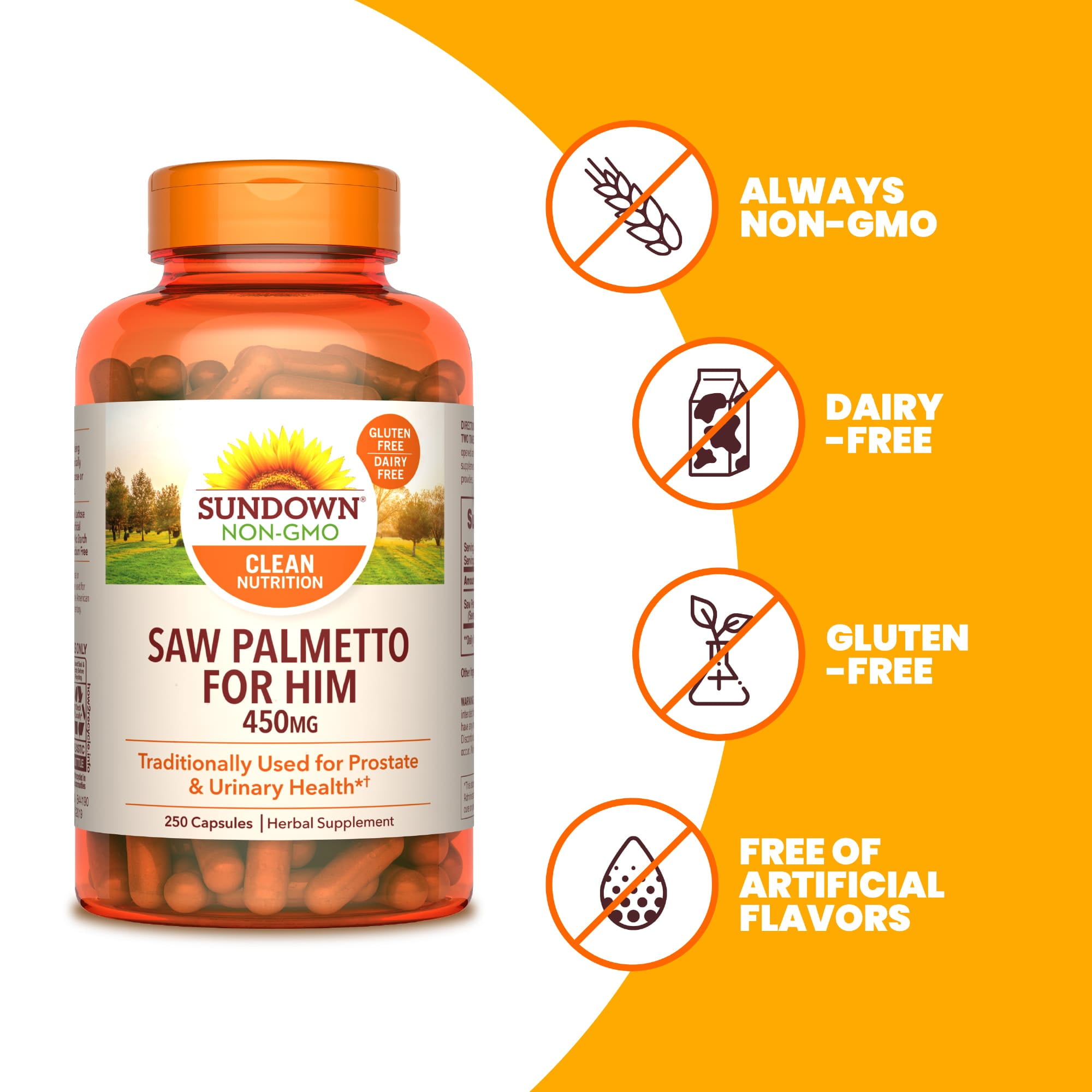 Sundown Saw Palmetto for Men’s Health, 250 Capsules
