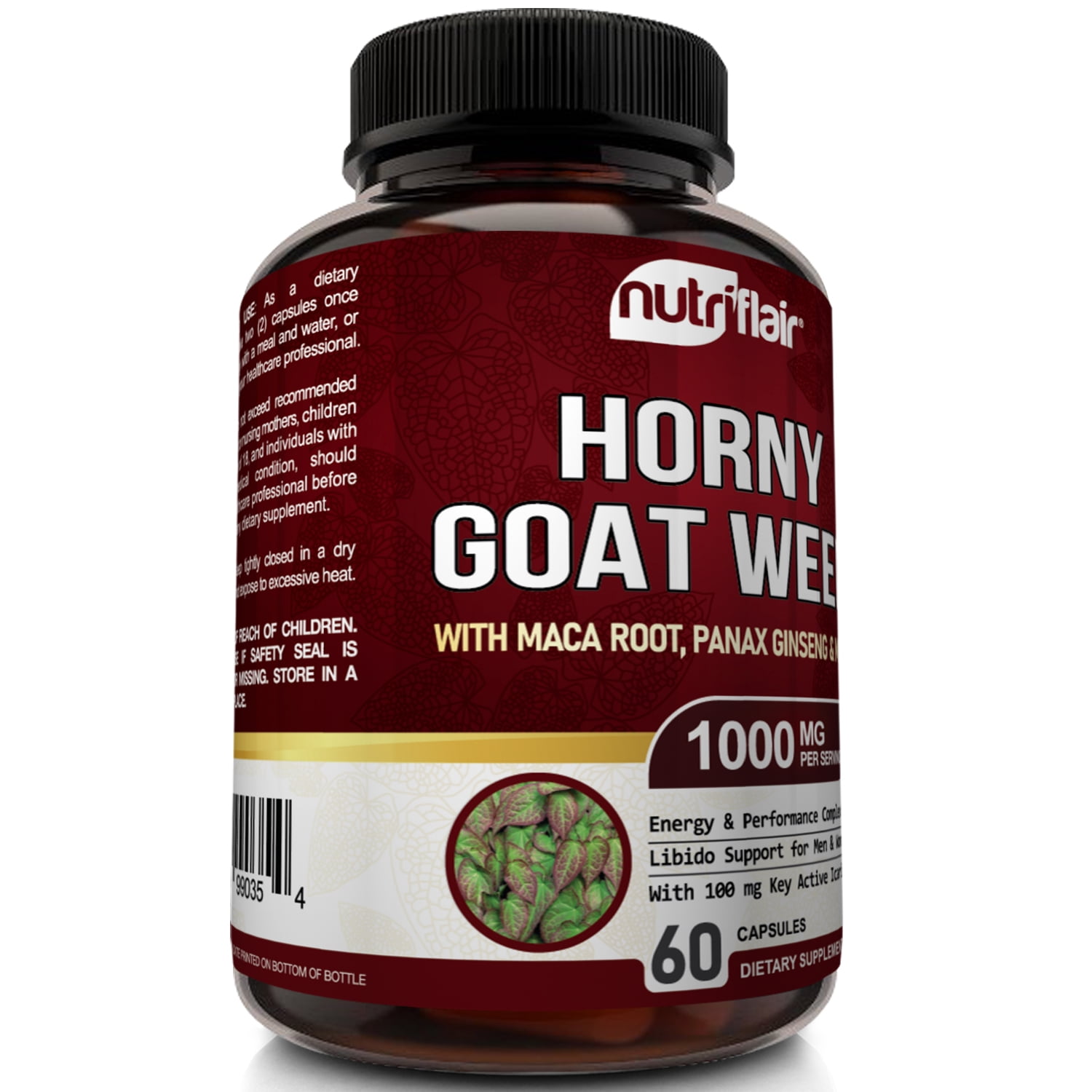 Horny Goat Weed, Maca & Ginseng Supplement 60 Caps