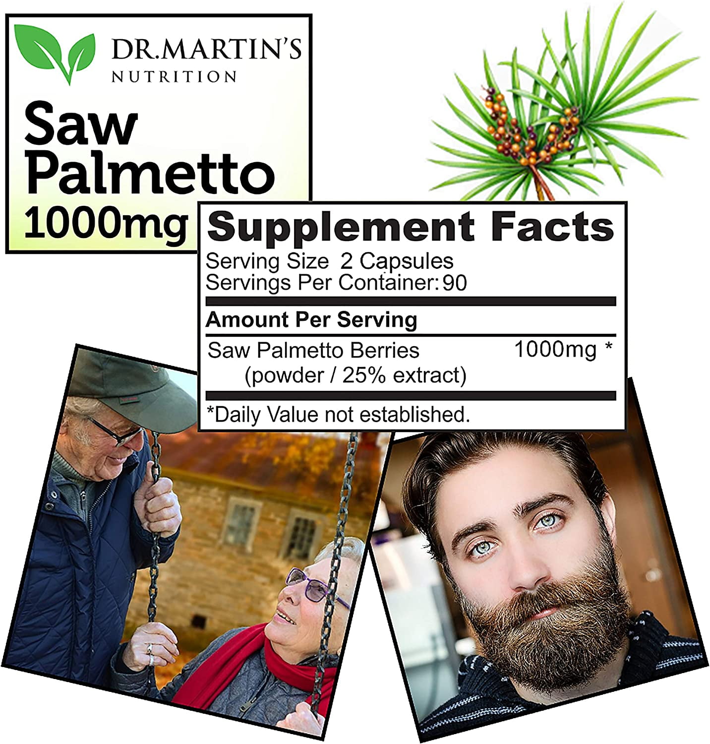 1000mg Saw Palmetto for Prostate & Hair Health