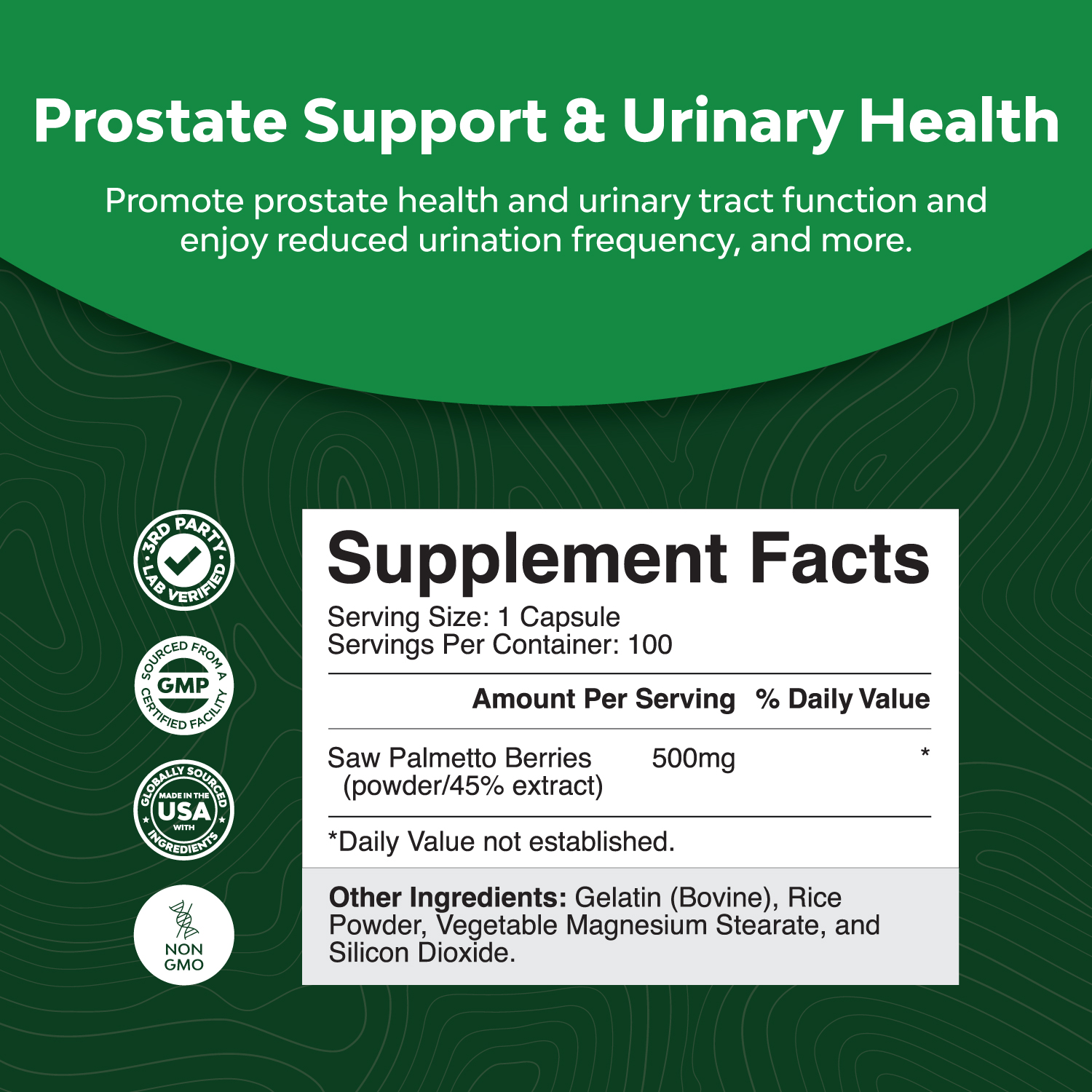 Nature's Craft Saw Palmetto Capsules for Men