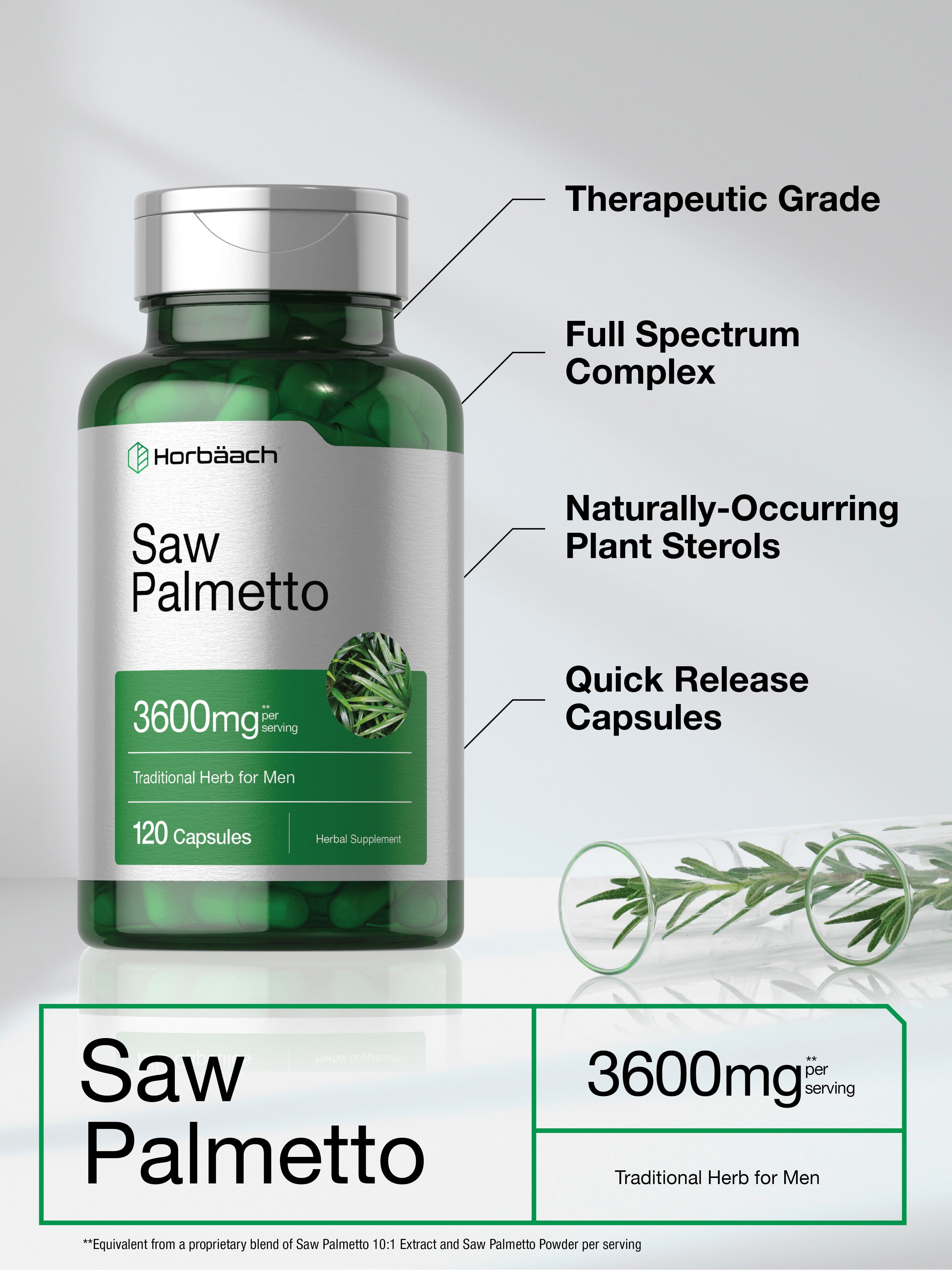 Saw Palmetto Extract 3600mg 120 Capsules