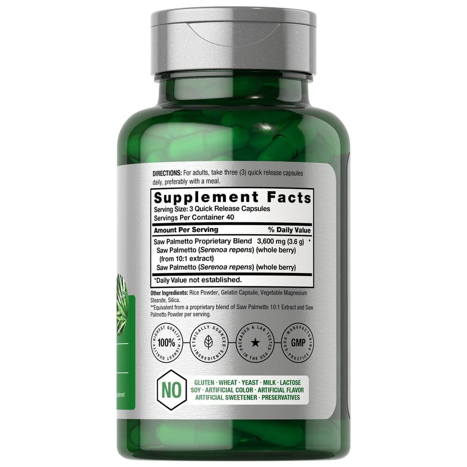 Saw Palmetto Extract 3600mg for Men's Health