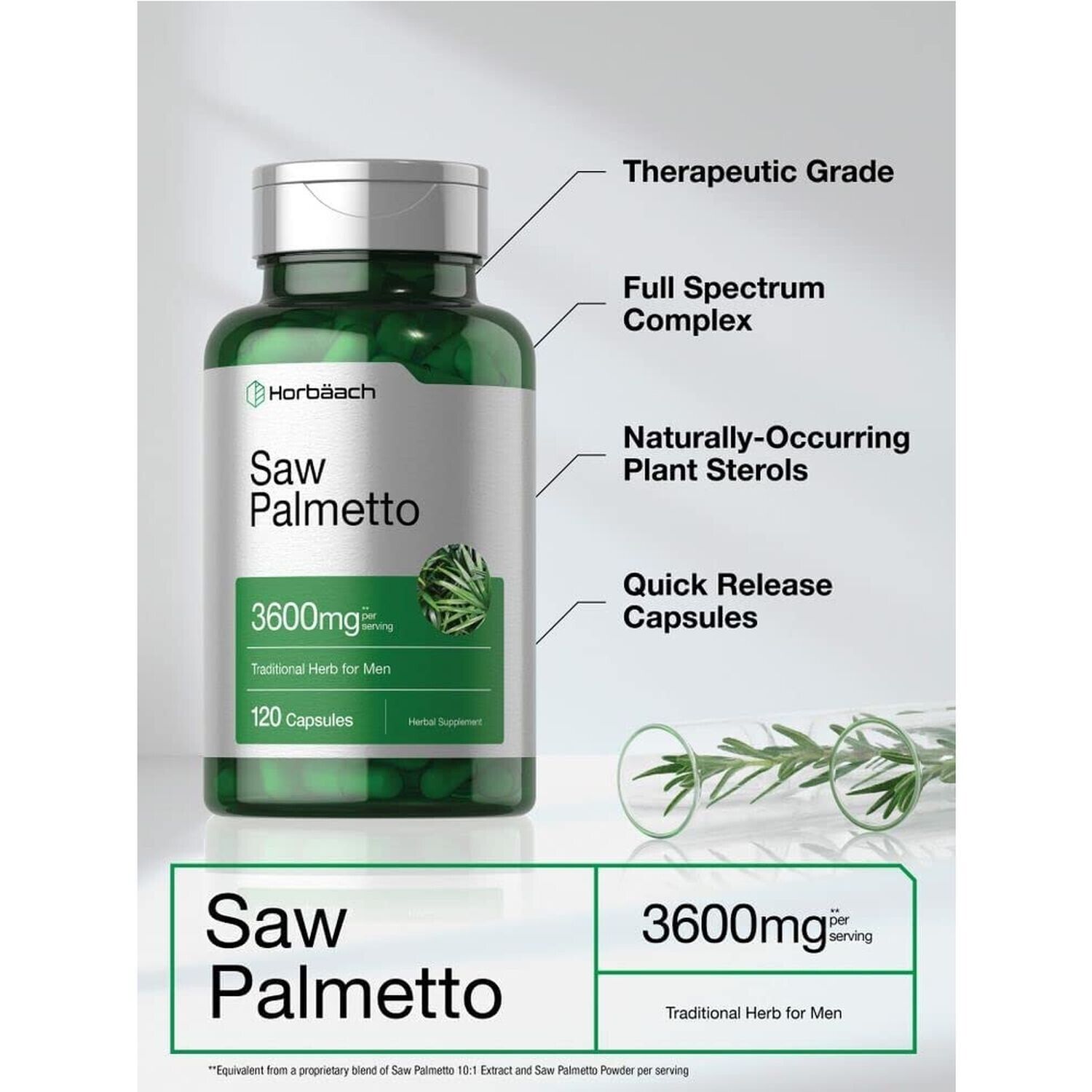 Saw Palmetto Extract 3600mg for Men's Health