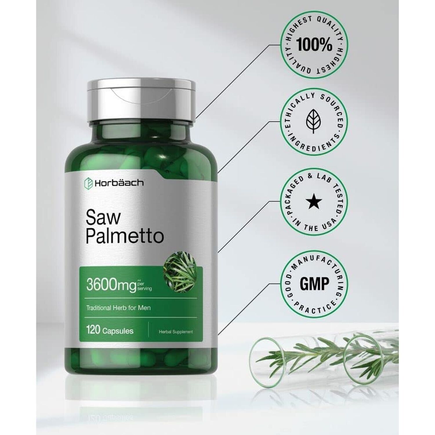 Saw Palmetto Extract 3600mg for Men's Health