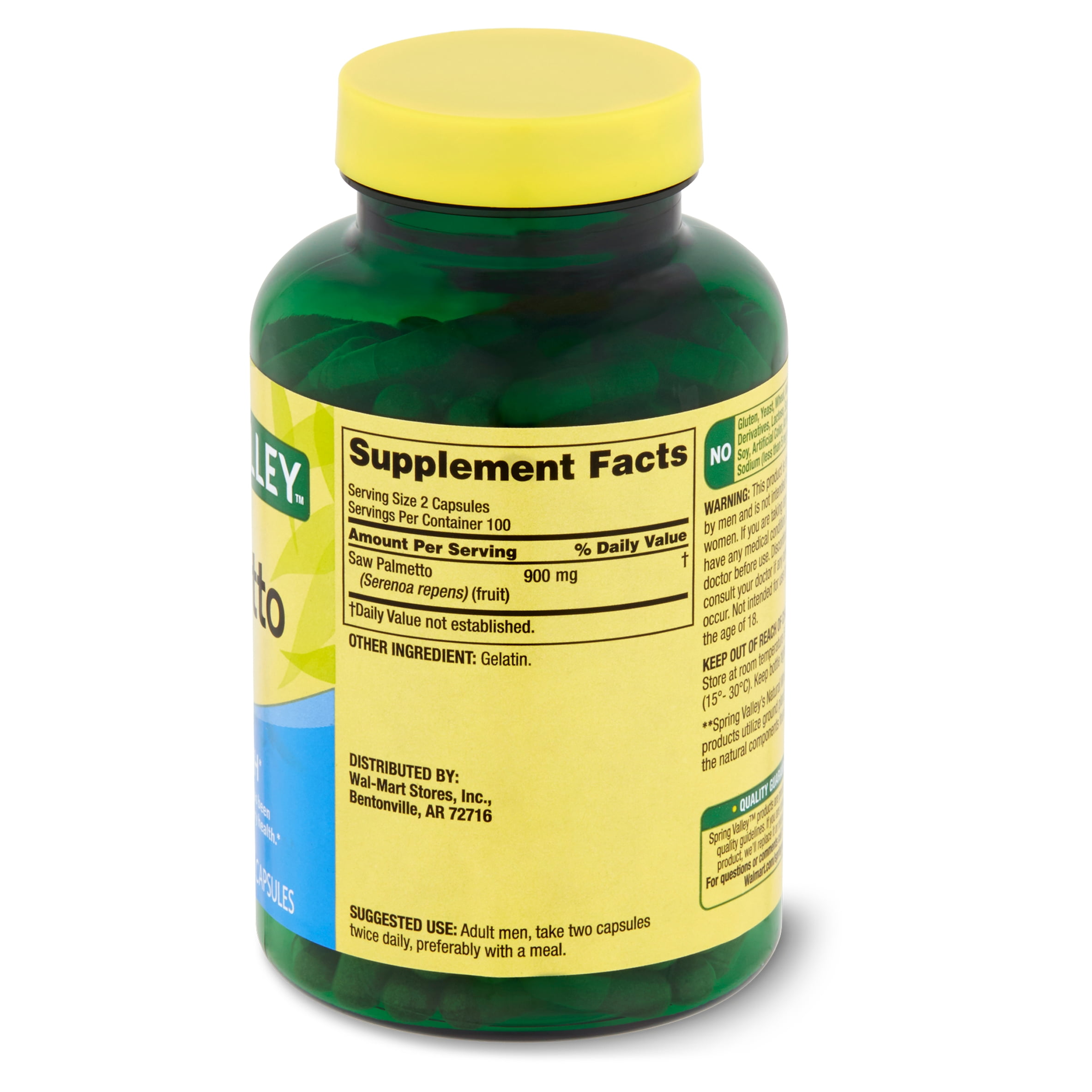 Spring Valley Saw Palmetto Capsules, 450 Mg, 200 Ct