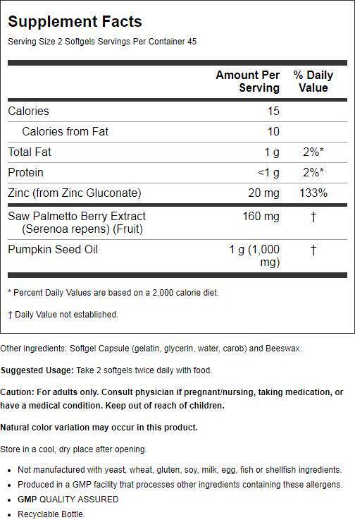 Now Foods Saw Palmetto Extract 80mg 90 Softgels