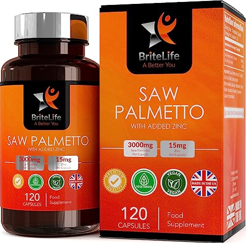 Saw Palmetto Capsules 3000mg with Zinc 120 Vegans