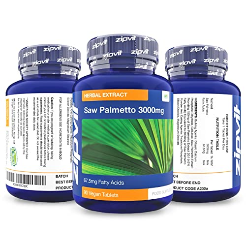 Saw Palmetto 3000mg, 90 Tablets - 3 Month Supply