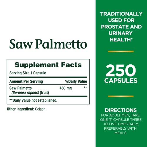 Saw Palmetto for Prostate and Urinary Health, 250 Capsules