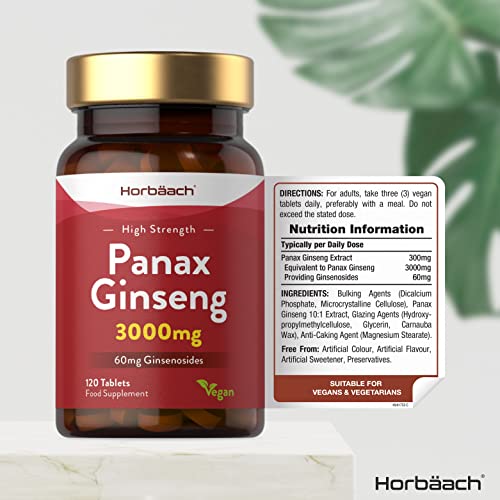 Korean Ginseng Tablets 3000mg 120 Count