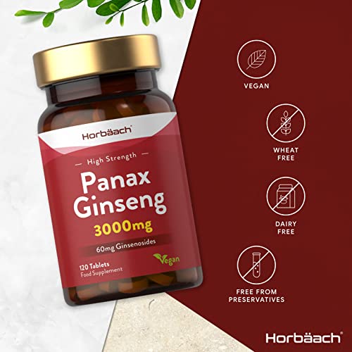 Korean Ginseng Tablets 3000mg 120 Count