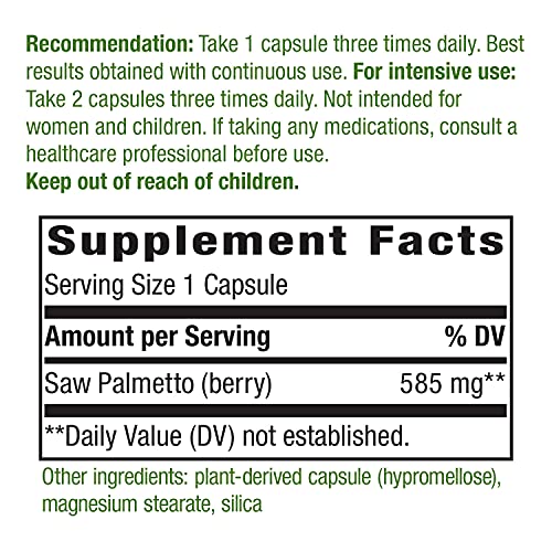 Saw Palmetto Berries 585 mg - 180 Capsules