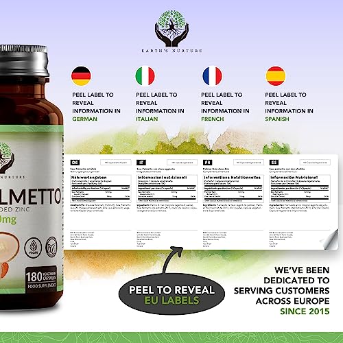 Saw Palmetto with Zinc – 180 High-Potency Capsules