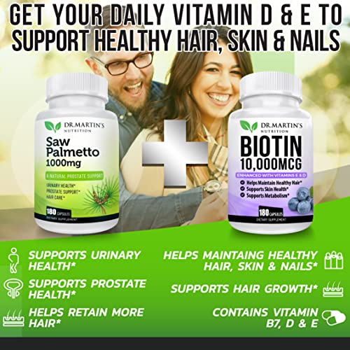 1000mg Saw Palmetto Supplement for Prostate & Hair