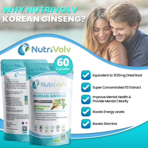 Korean Ginseng 3125mg for Energy and Focus