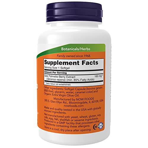NOW Saw Palmetto Extract 160 mg, 240 Softgels