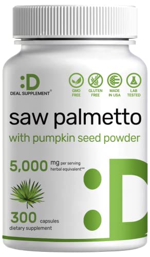 Saw Palmetto 5000mg with Pumpkin Seed - 300 Capsules
