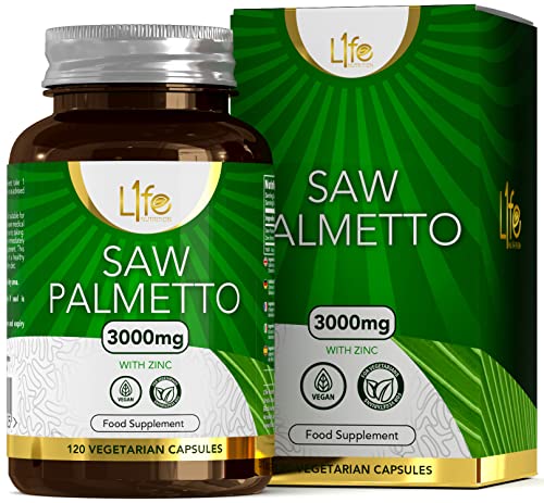 Saw Palmetto & Zinc Capsules, 3000mg, 120 Vegan