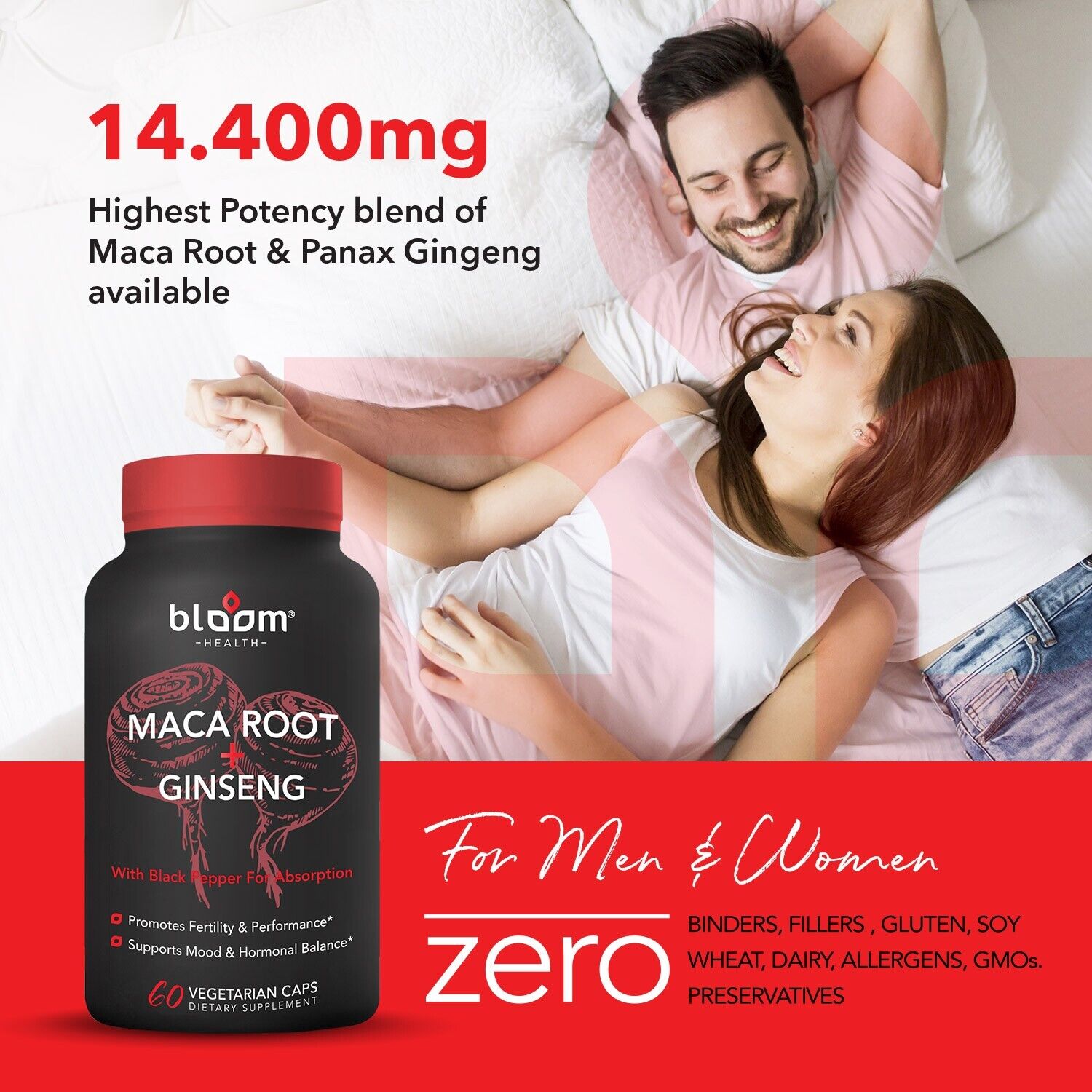 Maca & Ginseng High Potency 14,400mg - 60CT