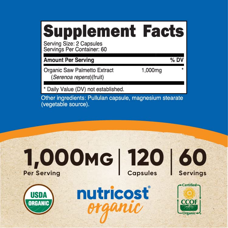 Nutricost Organic Saw Palmetto 1000mg - 120 Caps