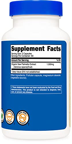 Nutricost Organic Saw Palmetto 1000mg - 120 Caps