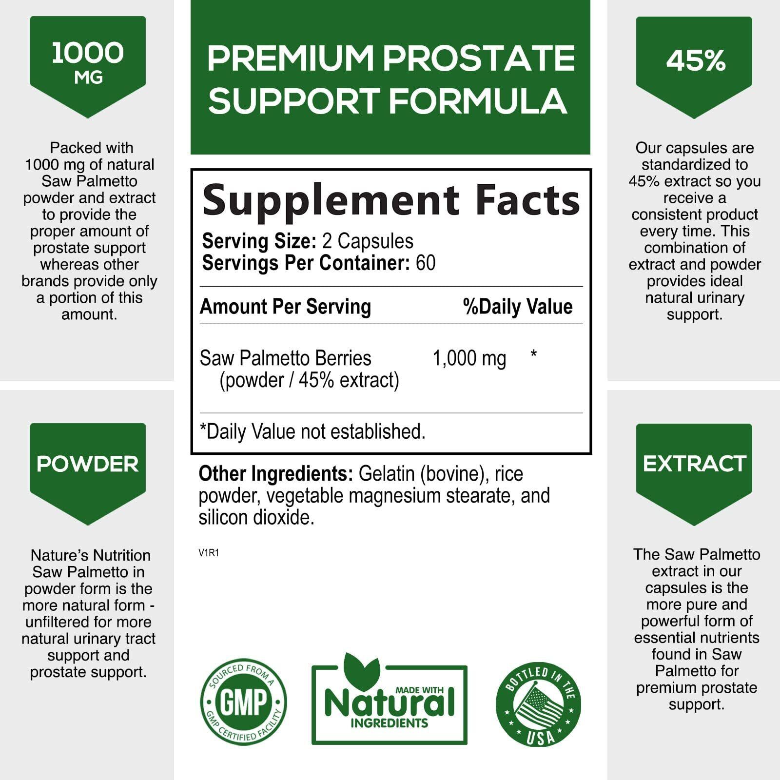 Saw Palmetto 1000mg for Prostate Health Support