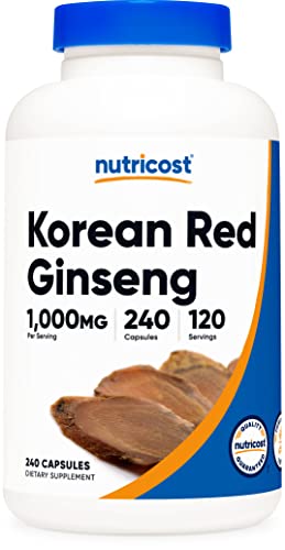 Nutricost Korean Red Ginseng 500mg, 240 Capsules