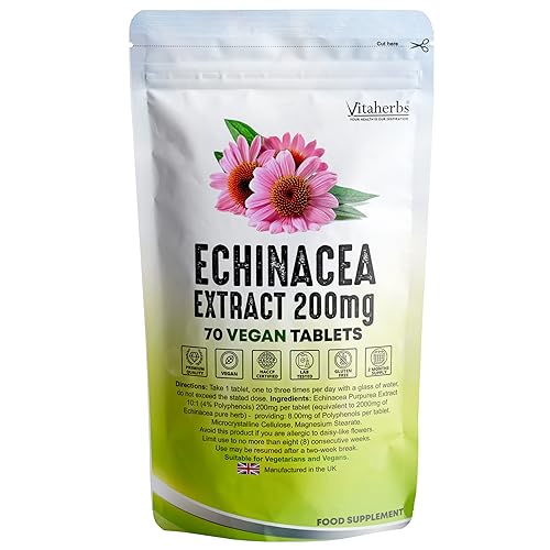 Vitaherbs Echinacea 200mg Vegan Tablets, 70 Count