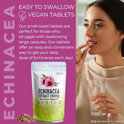 Vitaherbs Echinacea 200mg Vegan Tablets, 70 Count