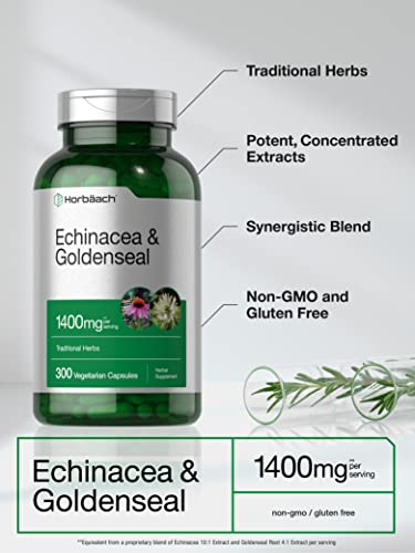 Echinacea Goldenseal Capsules 1400mg 300 Count