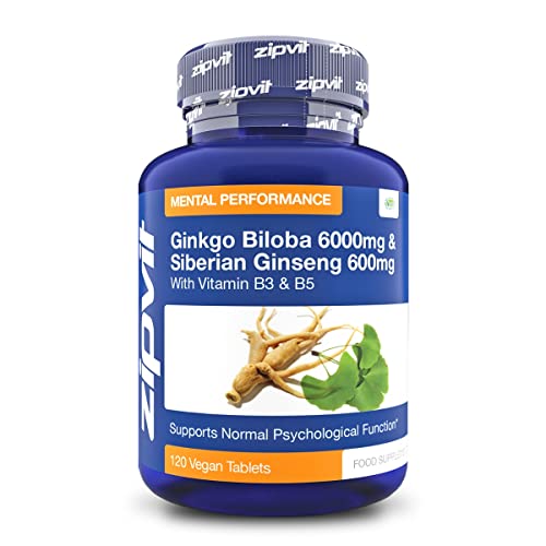Ginkgo Biloba & Siberian Ginseng 120 Vegan Tablets