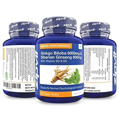 Ginkgo Biloba & Siberian Ginseng 120 Vegan Tablets