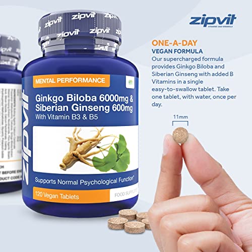 Ginkgo Biloba & Siberian Ginseng 120 Vegan Tablets