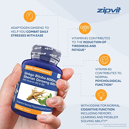 Ginkgo Biloba & Siberian Ginseng 120 Vegan Tablets