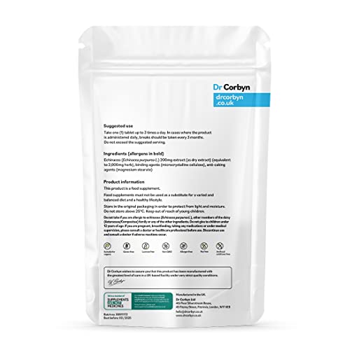 Dr Corbyn Echinacea and Magnesium 200mg Tablets