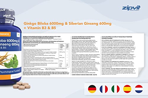 Ginkgo Biloba & Siberian Ginseng 120 Vegan Tablets