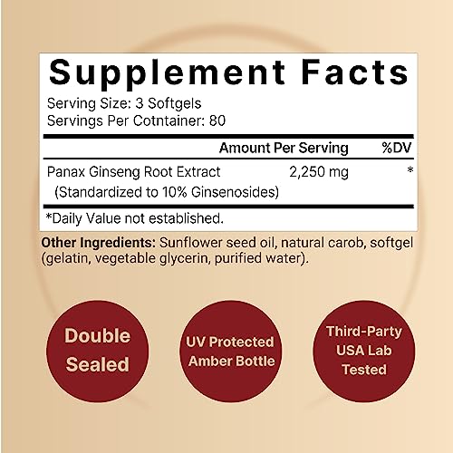 Korean Red Ginseng 2,250mg, 240 Softgels