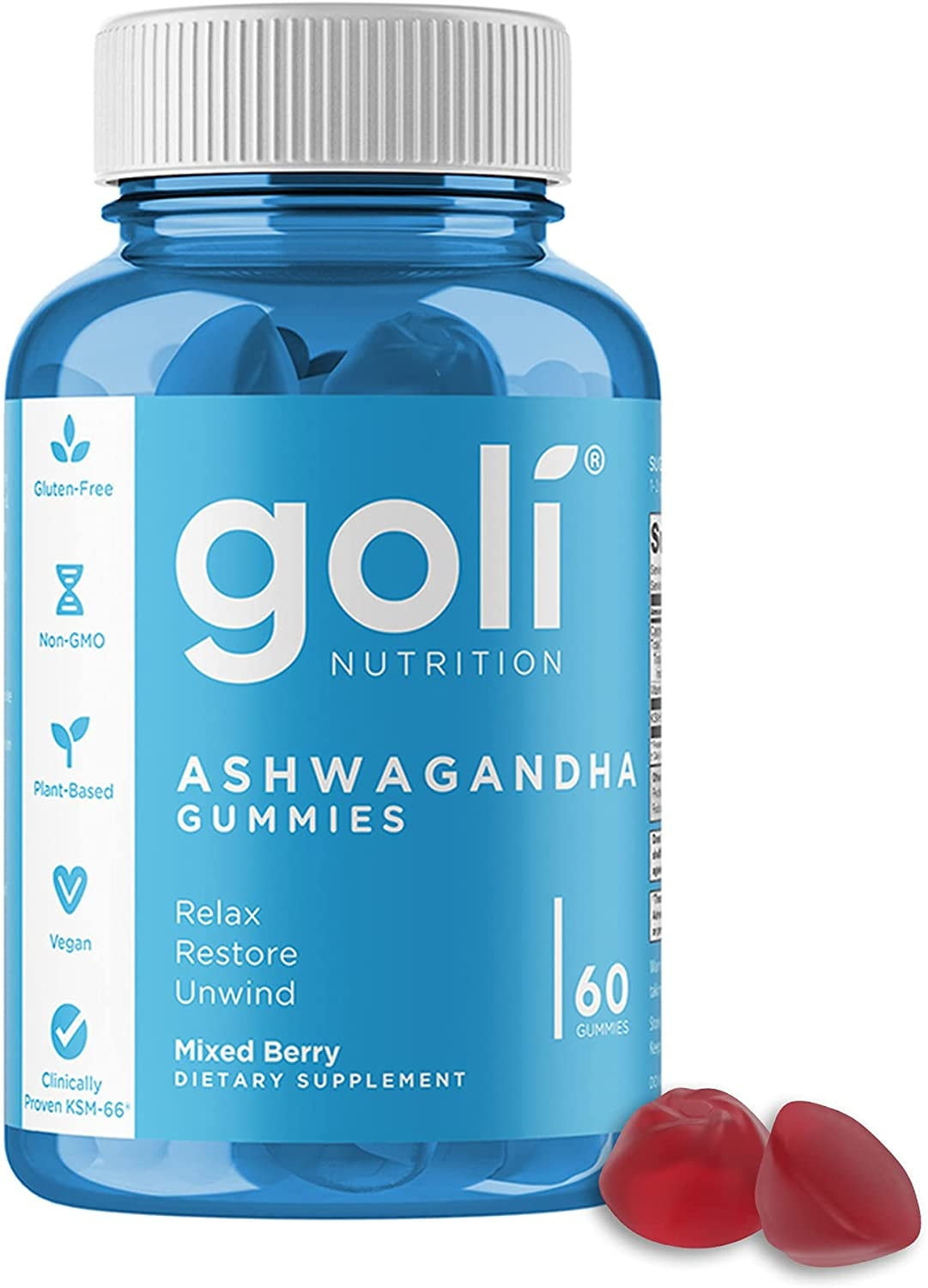 Goli Ashwagandha Gummies, Mixed Berry, 60 Count