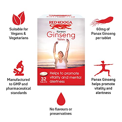Red Kooga Ginseng Tablets for Vitality and Focus