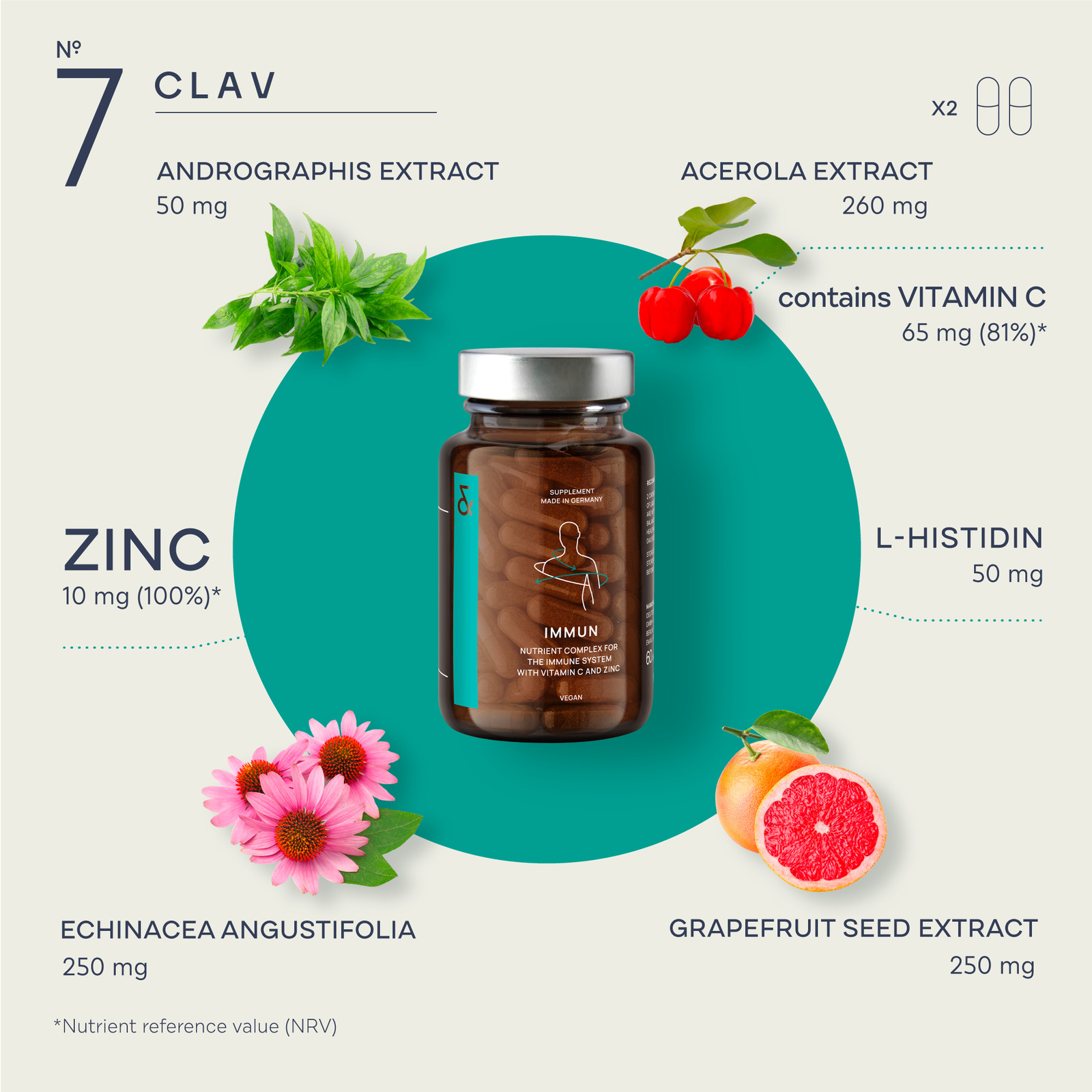 Immune Support: Vitamin C, Zinc, Andrographis Blend