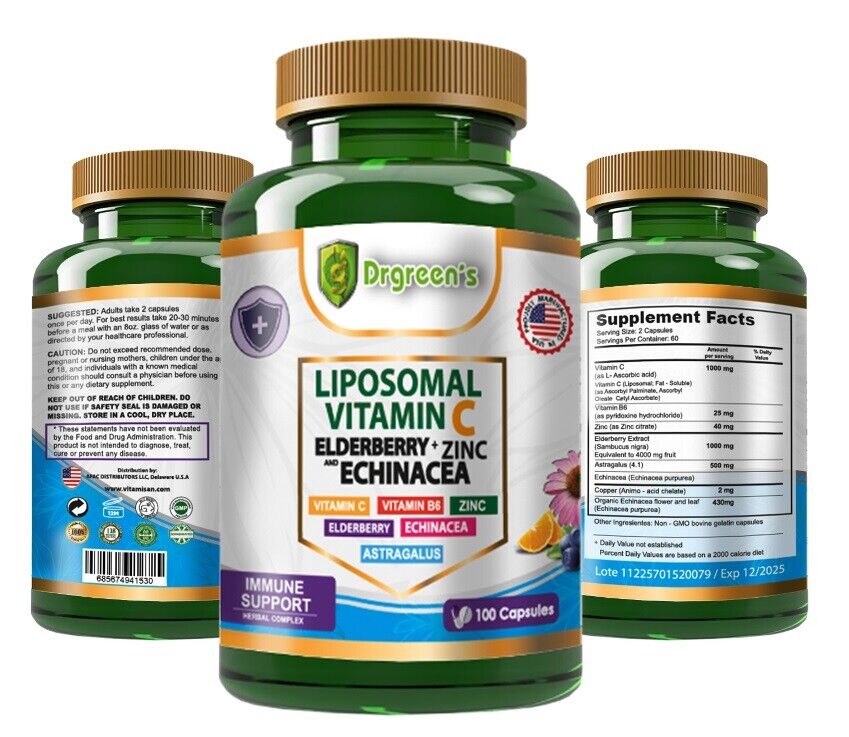 Immune Support Formula: Vitamin C, Zinc, Elderberry