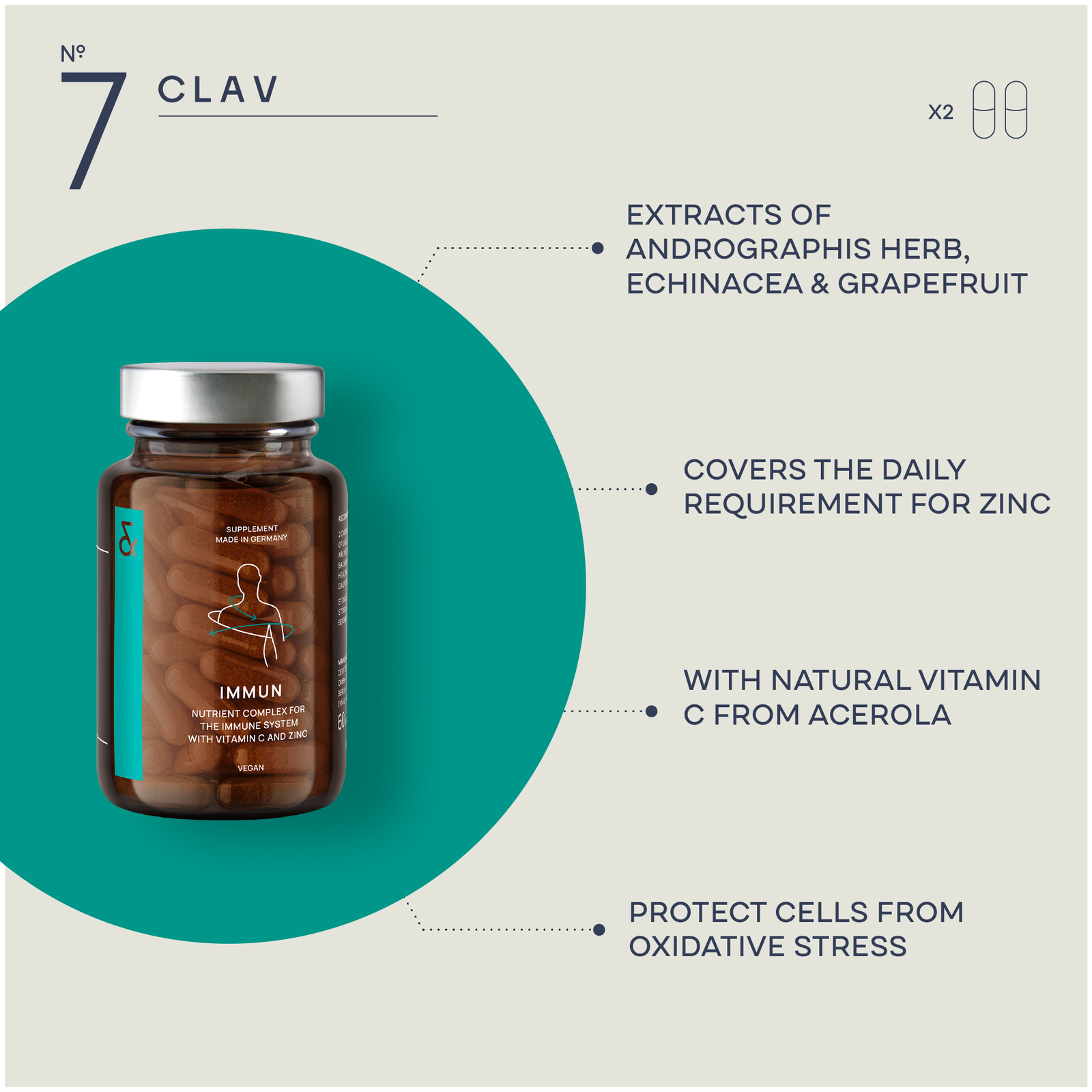 Immune Support: Vitamin C, Zinc, Andrographis Blend