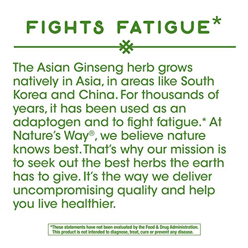 Nature's Way Asian Ginseng for Fatigue Relief, 100 Caps