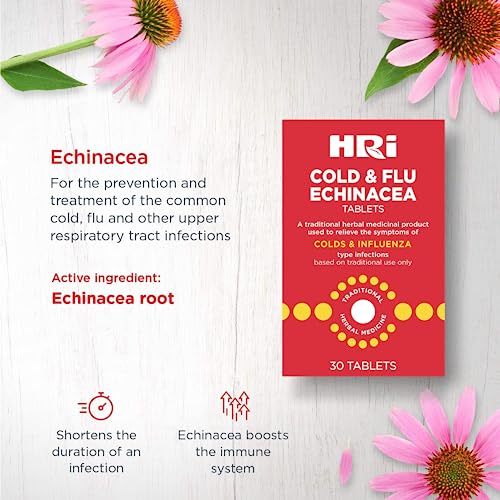 HRI Echinacea Cold and Flu Relief Tablets, 30 Count